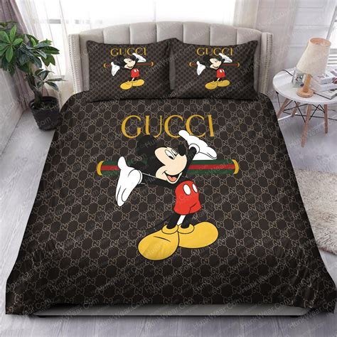 gucci comforter queen set|Gucci mickey mouse bedding.